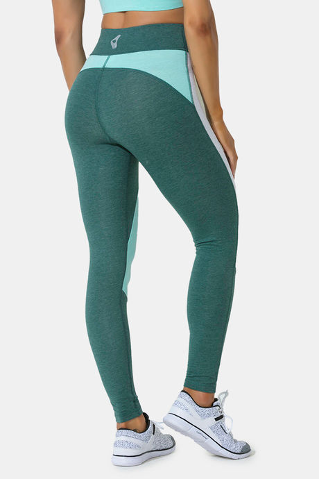 Zelocity High Rise Cotton Legging- Green Melange — image 3